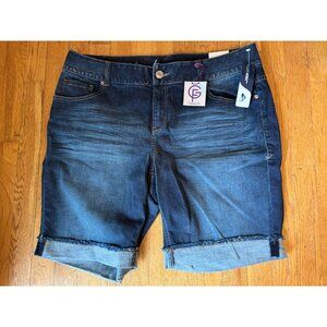 NWT Lane Bryant Size 18 Genius Fit Bermuda Jean Shorts 10" Inseam